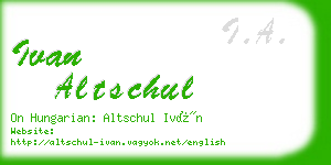 ivan altschul business card